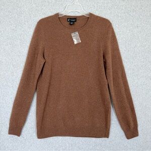 C by Bloomingdales Womens Cashmere Sweater Size Large Brown Classic Pullover